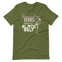 Load image into Gallery viewer, Beauty Brains And A Black Belt Short-Sleeve Unisex T-Shirt