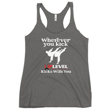 Load image into Gallery viewer, Wherever You Kick UpLevel Kicks With You Women's Racerback Tank