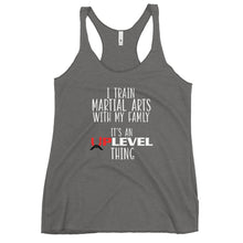 Load image into Gallery viewer, I Train Martial Arts With My Family Women's Racerback Tank