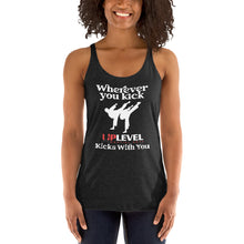 Load image into Gallery viewer, Wherever You Kick UpLevel Kicks With You Women's Racerback Tank
