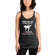Load image into Gallery viewer, Wherever You Kick UpLevel Kicks With You Women's Racerback Tank