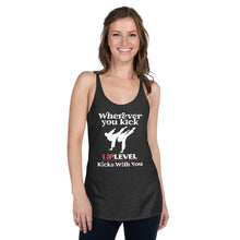Load image into Gallery viewer, Wherever You Kick UpLevel Kicks With You Women's Racerback Tank