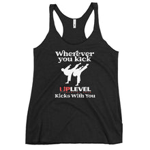 Load image into Gallery viewer, Wherever You Kick UpLevel Kicks With You Women's Racerback Tank