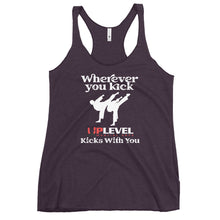 Load image into Gallery viewer, Wherever You Kick UpLevel Kicks With You Women's Racerback Tank