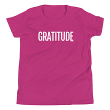 Load image into Gallery viewer, Youth Life Skill: Gratitude Short Sleeve Unisex T-Shirt (Two Sided)