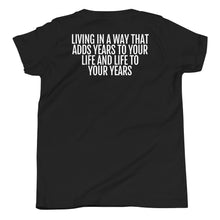 Load image into Gallery viewer, Youth Life Skill: Age-Defying Health Short Sleeve Unisex T-Shirt (Two Sided)