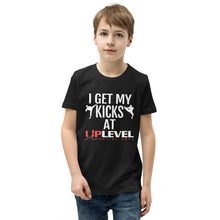 Load image into Gallery viewer, I Get My Kicks At UpLevel Youth Short Sleeve T-Shirt