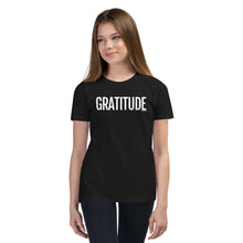 Load image into Gallery viewer, Youth Life Skill: Gratitude Short Sleeve Unisex T-Shirt (Two Sided)