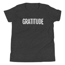 Load image into Gallery viewer, Youth Life Skill: Gratitude Short Sleeve Unisex T-Shirt (Two Sided)