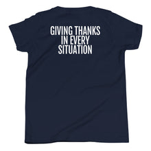 Load image into Gallery viewer, Youth Life Skill: Gratitude Short Sleeve Unisex T-Shirt (Two Sided)