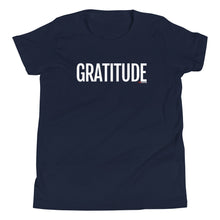 Load image into Gallery viewer, Youth Life Skill: Gratitude Short Sleeve Unisex T-Shirt (Two Sided)