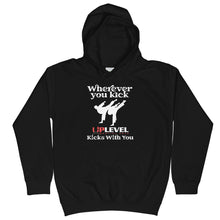 Load image into Gallery viewer, Wherever You Kick UpLevel Kicks With You Unisex Kids Hoodie