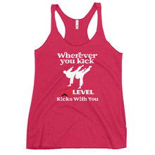 Load image into Gallery viewer, Wherever You Kick UpLevel Kicks With You Women&#39;s Racerback Tank