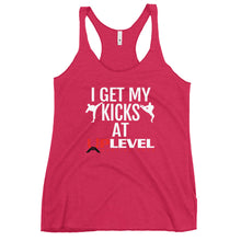 Load image into Gallery viewer, I Get My Kicks At UpLevel Women&#39;s Racerback Tank