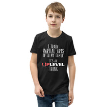 Load image into Gallery viewer, I Train Martial Arts With My Family Youth Short Sleeve T-Shirt