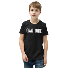 Load image into Gallery viewer, Youth Life Skill: Gratitude Short Sleeve Unisex T-Shirt (Two Sided)