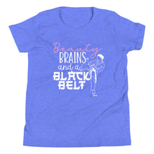 Load image into Gallery viewer, Beauty Brains And A Black Belt Youth Short Sleeve T-Shirt
