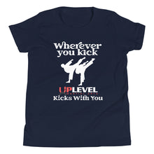 Load image into Gallery viewer, Wherever You Kick UpLevel Kicks With You Youth Short Sleeve T-Shirt