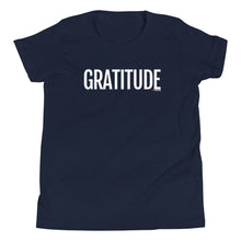 Load image into Gallery viewer, Youth Life Skill: Gratitude Short Sleeve Unisex T-Shirt (Two Sided)